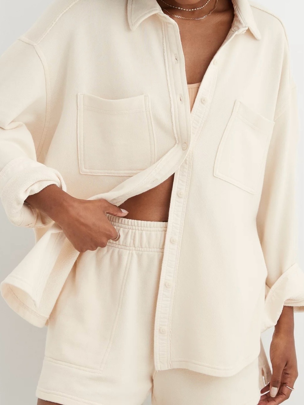 Aerie LumberJane Oversized Shirt Jacket Toasted Coconut Size Small Cozy Layering - Picture 1 of 7
